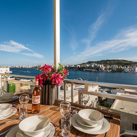 Bayview 2 Bedroom Seaview Apartment With Large Terrace With Panoramic Views - By Getawaysmalta San Pawl il-Baħar Zewnętrze zdjęcie