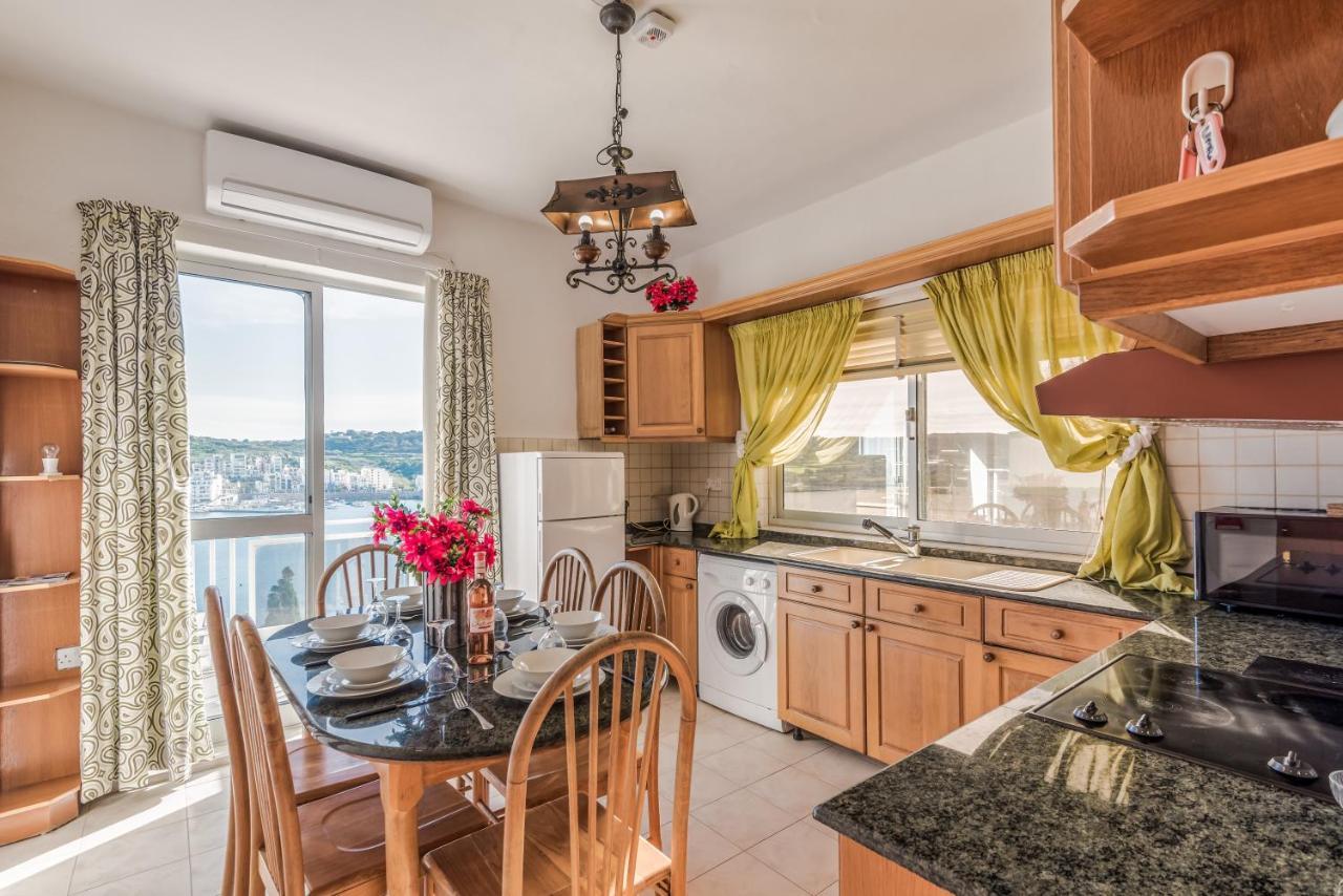 Bayview 2 Bedroom Seaview Apartment With Large Terrace With Panoramic Views - By Getawaysmalta San Pawl il-Baħar Zewnętrze zdjęcie