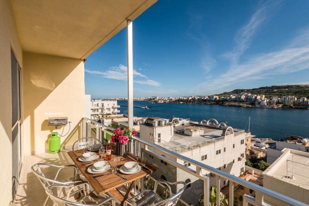 Bayview 2 Bedroom Seaview Apartment With Large Terrace With Panoramic Views - By Getawaysmalta San Pawl il-Baħar Zewnętrze zdjęcie